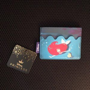 NWT Disney Princess Ariel The Little Mermaid & Flounder Blue Cardholder Nautical